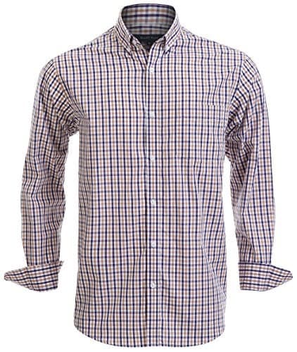 Double Pump Mens Button Down Shirts Cotton Long Sleeve Shirts Regular Fit (SL06A,M)