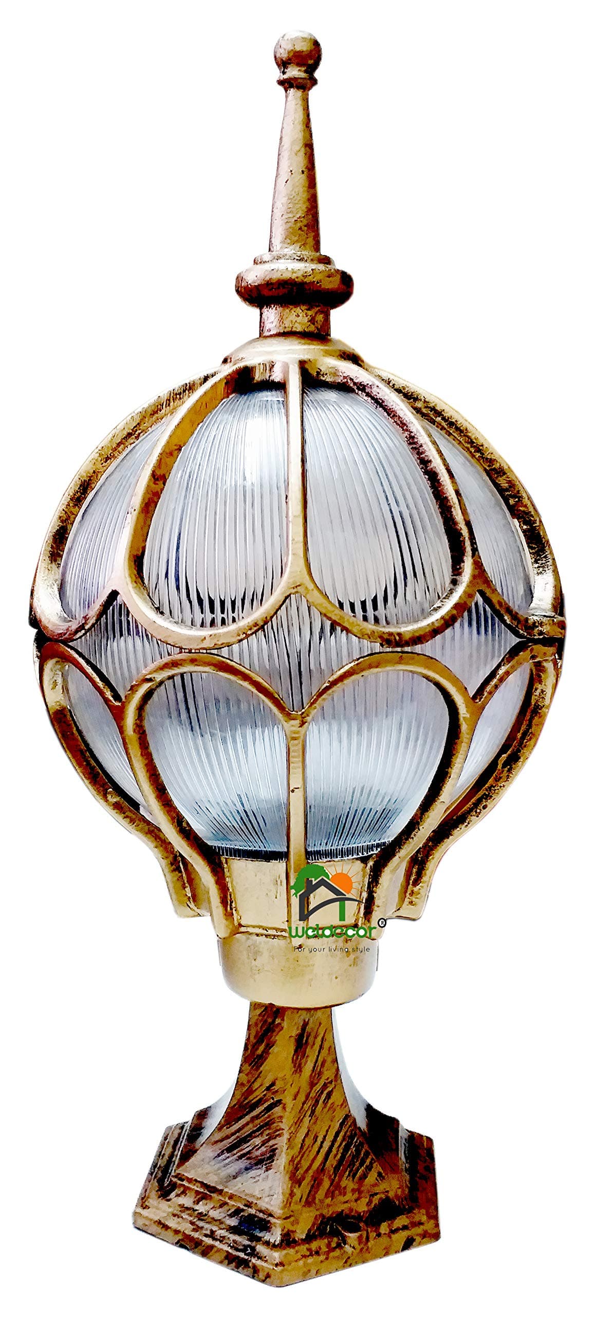 Weldecor Antique Brass Metal Garden Lamp: A Timeless Illuminating Addition to Your Outdoor Space