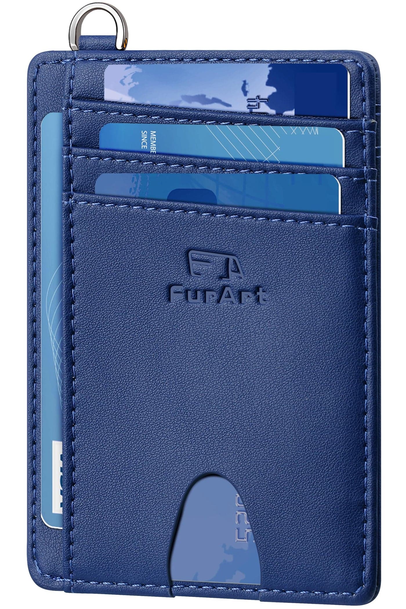 FurArt Slim Minimalist Wallet, Front Pocket Wallets, RFID Blocking, Credit Card Holder for Men-Midnight Blue