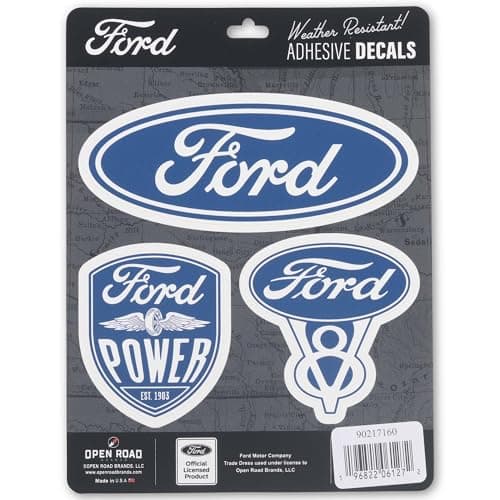 Ford Logo Adhesive Vinyl Decals - Set of Ford Stickers for Car, Window, Water Bottle or Laptop, 1 Pack (3 Count)