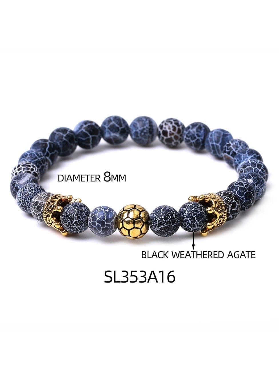 Natural stone bead bracelet for men's casual bracelet