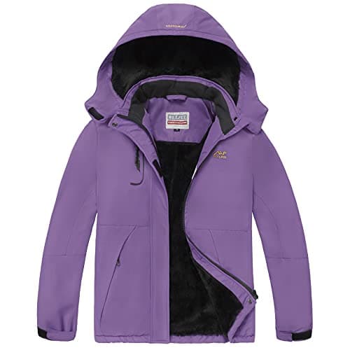 WULFUL Girls Waterproof Ski Jacket Warm Fleece Hooded Winter Snow Coat