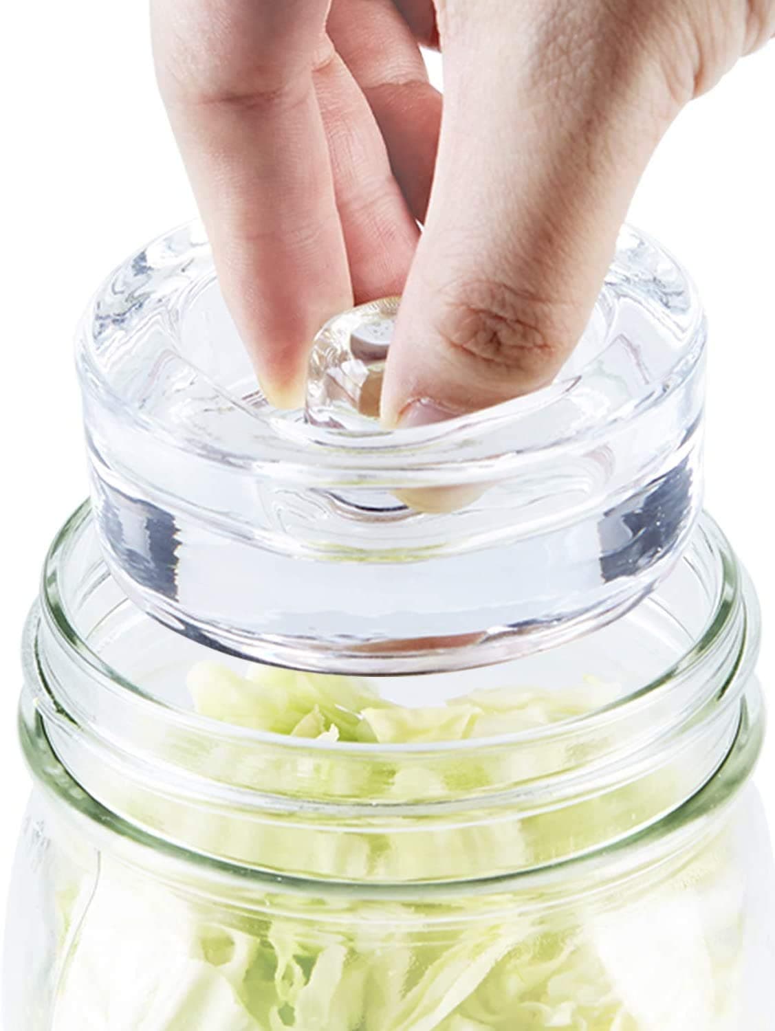 4Pack of Fermentation Glass Weights with Easy Grip Handle for Wide Mouth Mason Jars