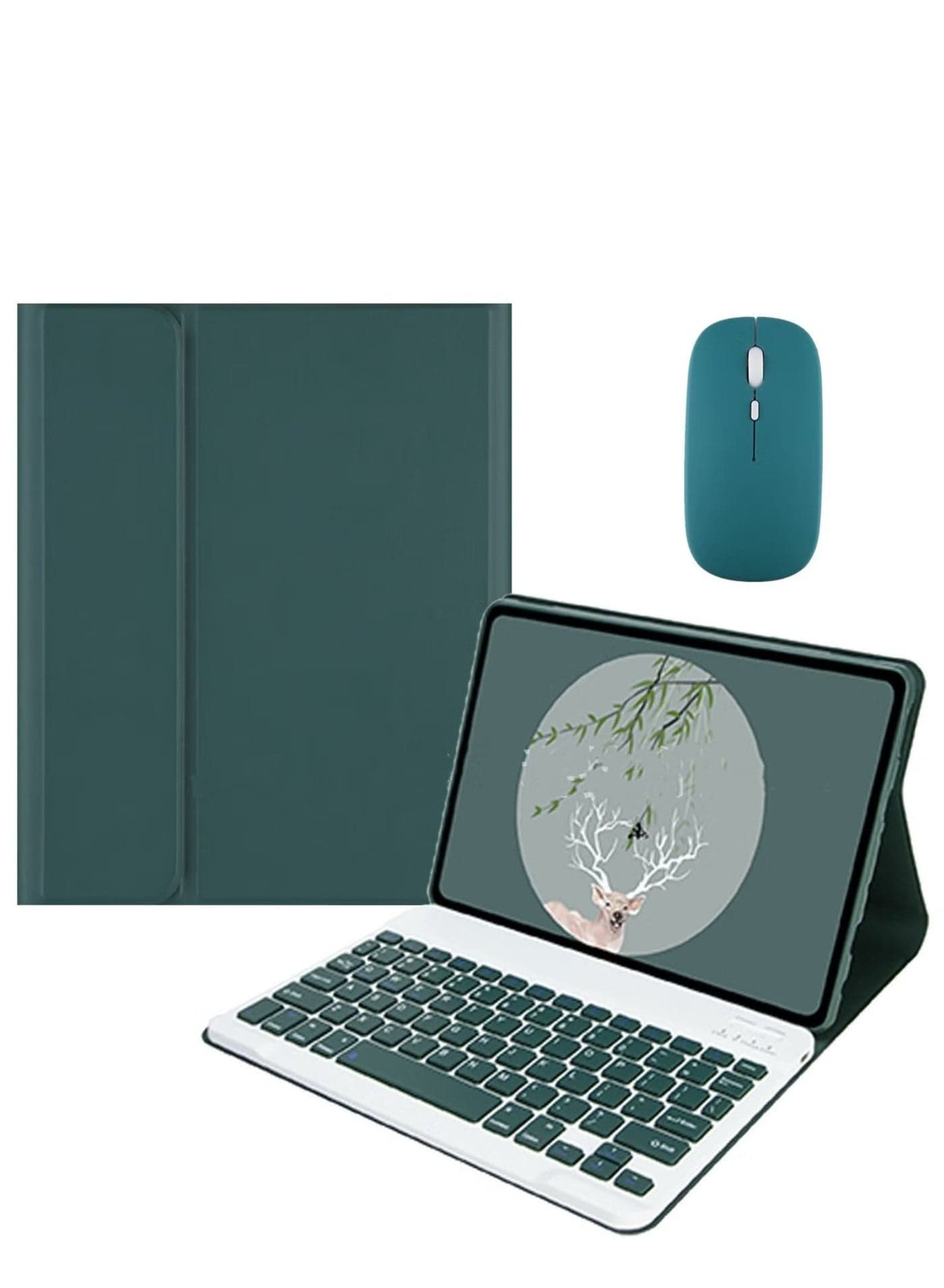 Bilingual Keyboard Case for iPad Air 5th Gen 2022/iPad Air 4th Gen 2020 10.9 Inch/iPad Pro 11 inch(2022/2021/2020/2018)/iPad Air 6th Gen 11 inch M2 2024/iPad Air 7th Gen 11 inch M3 2025, Detachable Wireless Keyboard Pencil Holder Slim Leather Smart Cover with Mouse
