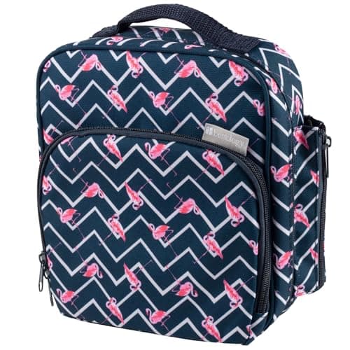 Bentology Insulated Lunch Box w Snack Pocket and Water Bottle Holder - Boys Girls and Kid's Lunchbox Tote Keeps Food Hotter or Colder Longer - Bag Fits Most Bento Boxes and Containers