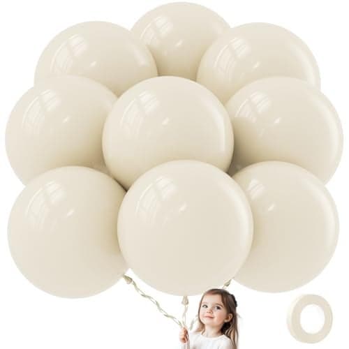 ADOINBY 36 Inch White Sand Balloons 9Pcs Giant White Sand Balloons Jumbo Large Thick Big Cream Latex Balloons for Birthday Baby Shower Wedding Anniversary Gender Reveal Photo Shoot Party Decorations