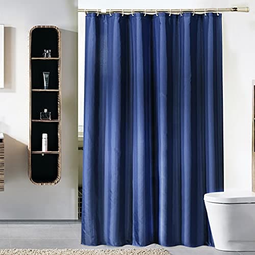 DEARARTBath Dark Blue Shower Curtain Liner for Bathroom, 60''W × 72''H inch Cloth Shower Curtains with Grommet Hooks, Water Resistant Waterproof Washable Easy Care