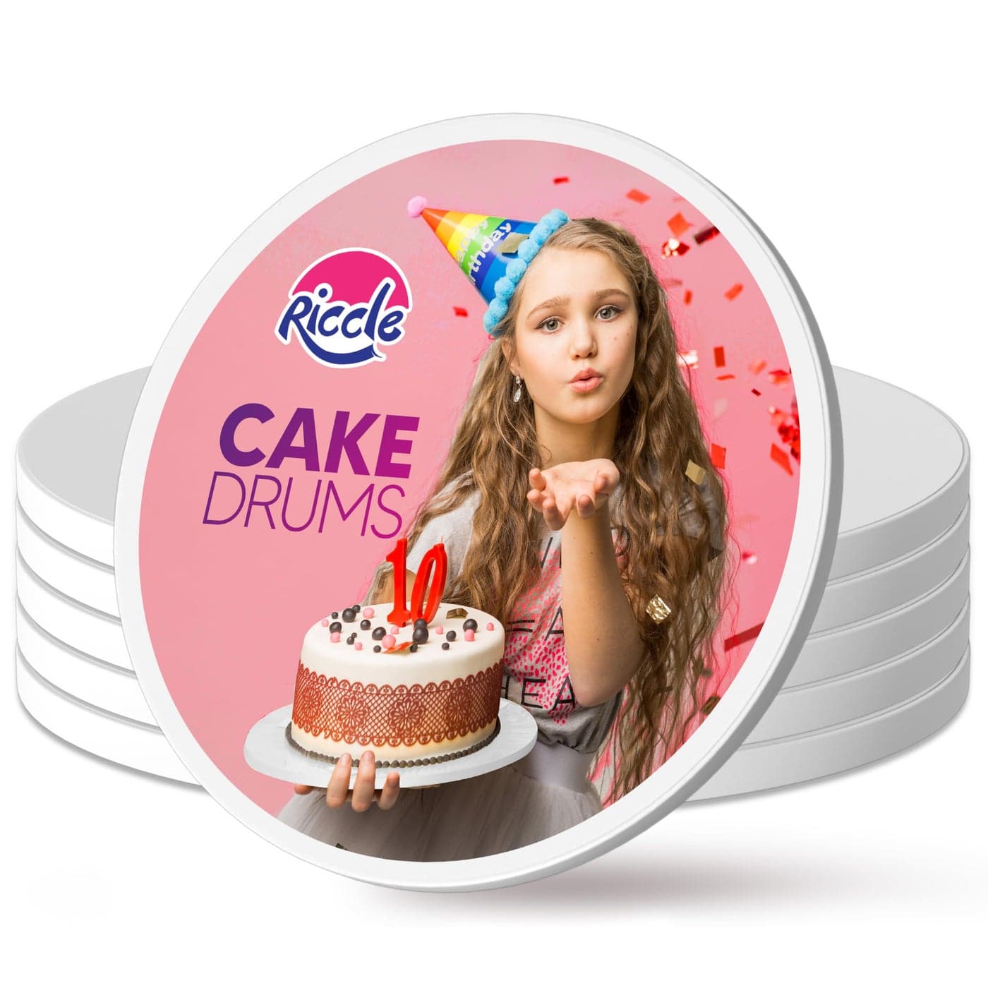 RICCLE Cake Boards 10 Inch Cake Drum SmoothEdged 10 Inch Cake Drum Sturdy Cake Boards 10 Inch Round Bend Resistant MultiLayered Cake Base for Minimalist Displays
