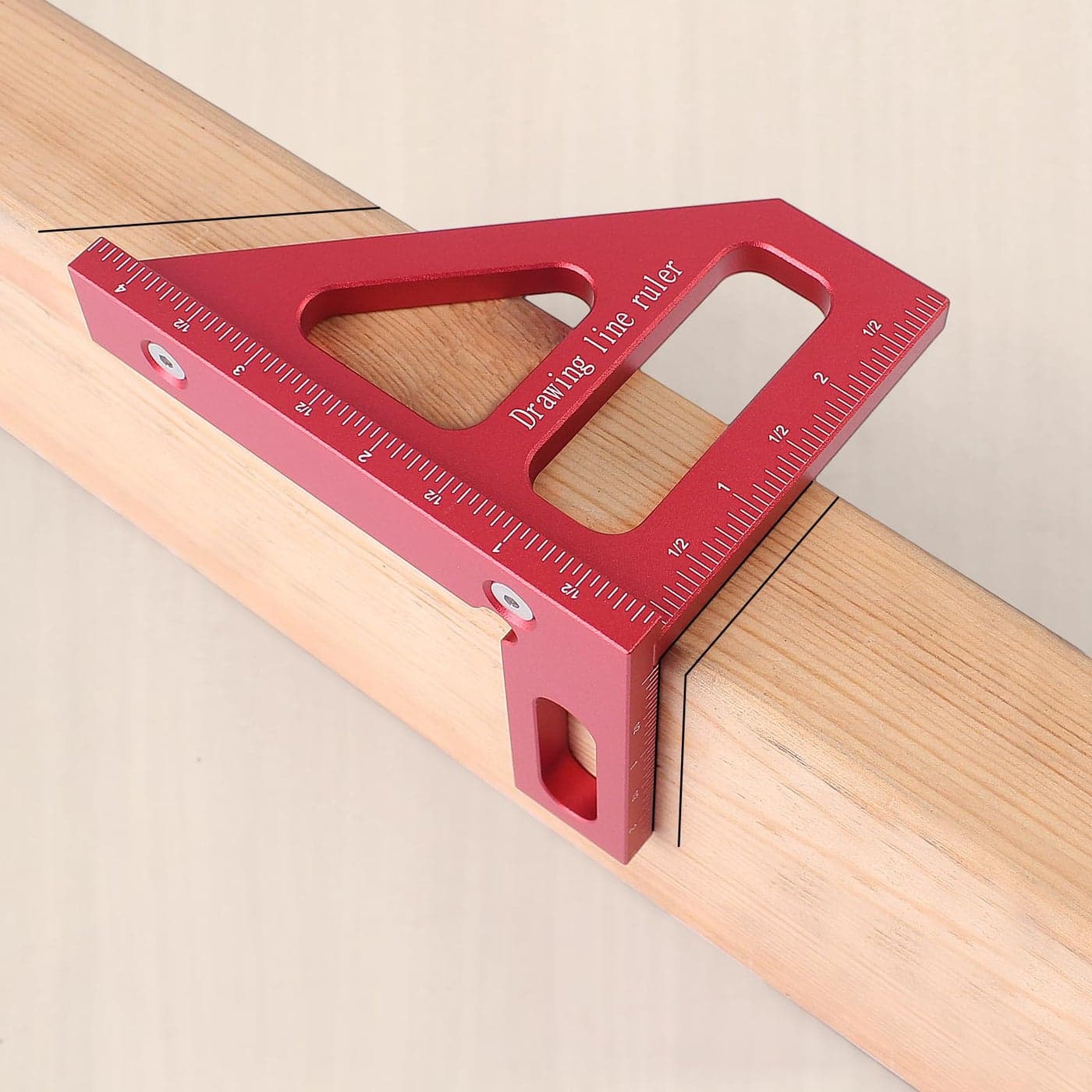 KETIPED Imperial 3D MultiAngle Measuring Ruler4590 Degree Aluminum Alloy Woodworking Square Protractor Miter Triangle Ruler High Precision Layout Measuring Tool for Engineer Carpenter003R