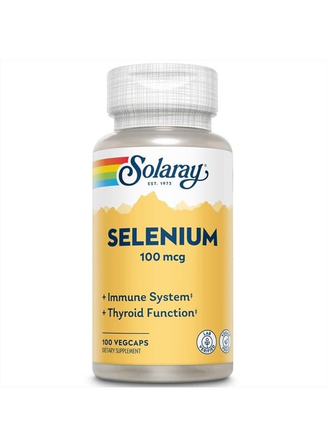 Solaray Selenium Organically Bound, Veg Cap (Btl-Plastic) 100mcg | 100ct