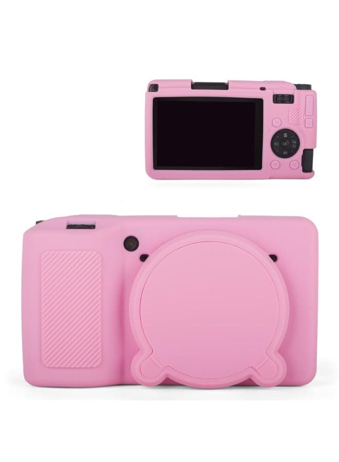 Case Compatible with Ricoh GR 4/IV Compact Camera, Soft Rubber Protective Case for Ricoh GR4 with Removable Lens Cover Lightweight, Non-Slip and Scratch-Resistant (Pink)