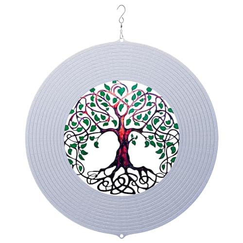 ISEO Tree of Life Wind Spinner for Yard and Garden Hanging Outdoor Decor Yard Art Porch and Patio Decorations Metal Wind Spinners Outdoor Weather Resistant 12