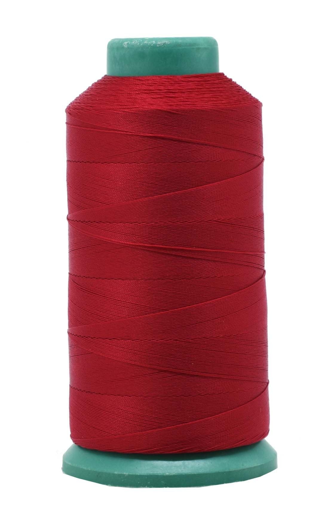 Mandala Crafts Bonded Nylon Thread Red Heavy Duty Sewing Threads - 1500 YDs Size 69 210D T70 Tex 70 Thread for Leather Jeans Weaving Outdoor Marine Upholstery Threads