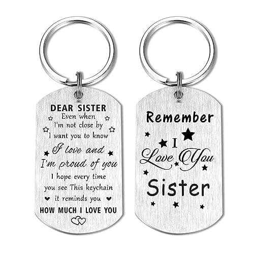 Resdink Sister Valentines Day Gifts for Girl Women, I Love You Sisters Christmas Birthday Graduation Keychain, Proud of Best Sisters Present