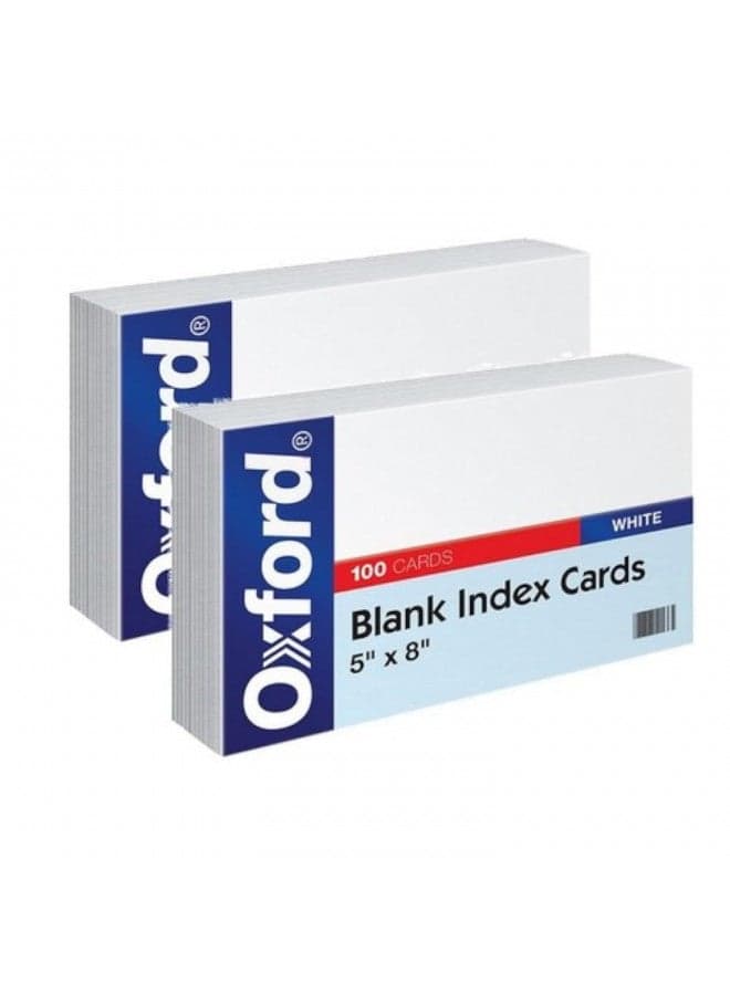 Oxford Blank Index Cards, 5" x 8", White, 100/Pack (50) (2 Pack)