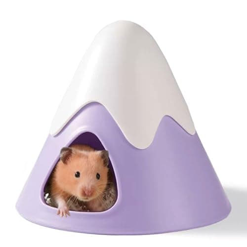 Acsist Hamster Hideout, Snowy Mountain Shape Hamster Hide House,Cute Small Animal Habitat Hideaway Hut for Syrian Hamsters, Mice, Gerbils, Rats (Purple)