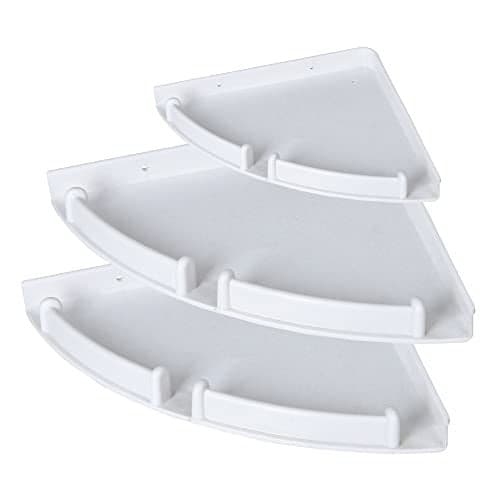 DALUCI Unbreakable Multipurpose Bathroom Corner Shelf (Pack of 3) | Wall-Mounted Storage Rack & Organizer for Kitchen & Bathroom | Space-Saving & Durable (Black)