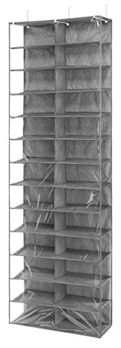 Whitmor Over The Door Shoe Shelves - 26 Sections - Crosshatch Gray