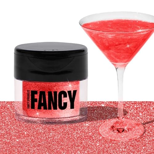 Fancy Sprinkles Holiday Ruby Red Premium Edible Glitter, 100% Edible Glitter for Sparkling Food & Drinks No Taste or Texture (4gm)