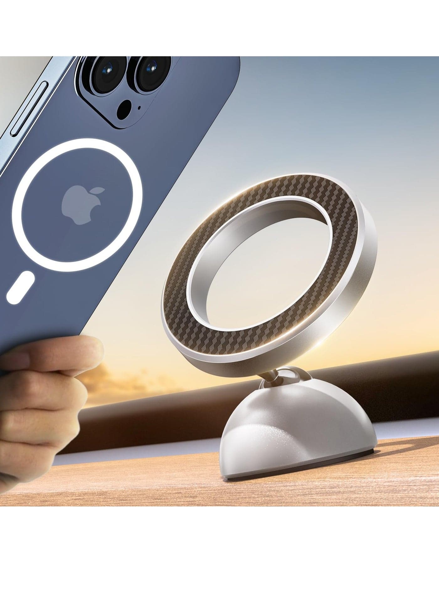 For MagSafe Car Mount, Magnetic Hands Free iPhone Car Holder Dashboard Compatible with iPhone 15 14 13 12 Pro Plus Max Mini MagSafe Mount, 17 Strong Magnets
