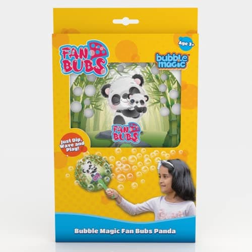 Bubble Magic Fan Bubs Panda, Bubble Solution with Hand Fan for The Kids 3 Year and Above, Multicolor, FB50012
