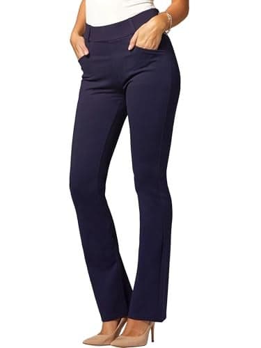 Conceited Navy Dress Pants Women Tummy Control - Wear to Work Pants Women - Womens Dress Pants - Slacks - Business Casual Office - Navy Blue - Small