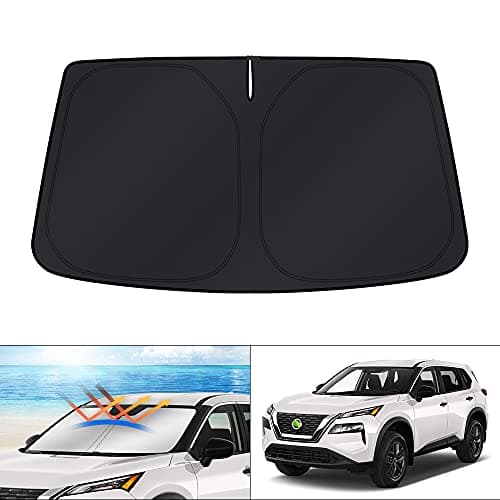 KUST Custom Fit Windshield Sun Shade for 2021-2025 Nissan Rogue 3rd Gen. Accessories (Not for Rogue Sport) Window Shade Cover Sun Visor Sunshield Foldable Protector Blocks UV Rays Keep Your Car Cooler