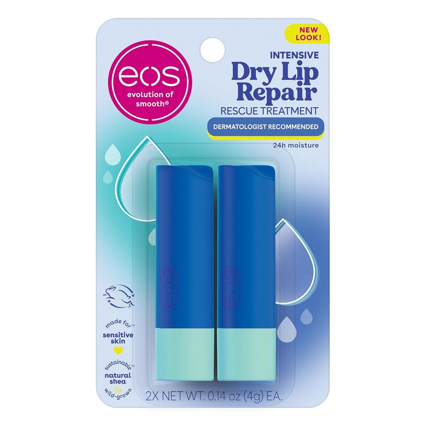 eos The Hero Lip Repair 24HR Moisture for Severely Dry Lips Natural Strawberry Extract Hypoallergenic 014 oz 2Pack