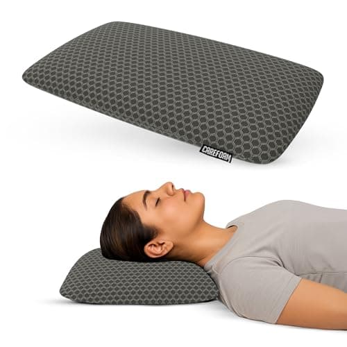 CareFoam Orthopedic Memory Foam Pillow for Comfortable Sleep, Neck & Shoulder Pain Relief with Removable Zipper Black Jacquard Cover 24 x 16 x 4 Inch Pack of 1