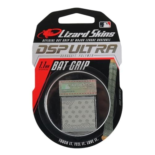Lizard Skins DSP Ultra 1.1mm Bat Grip – Next-Gen Durasoft Polymer Baseball & Softball Bat Tape (Platinum Grey 1.1)