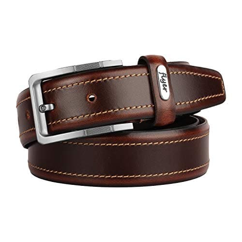 Flyer Men's Leather Belt (Formal/Casual) (Colour -Brown) (Size -36) Buckle Adjustable Size Genuine Leather (BR1512-36) (Pack of 1)