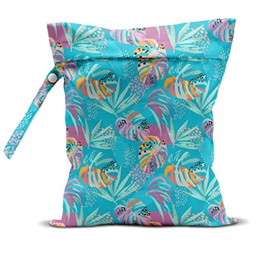 zcyxuuw Wet Dry Bag, Wet Bag for Swimsuit, Travel, Beach, Pool, Diapers, Dirty Gym Clothes, Makeup Bag, Camping Accessories, Waterproof Reusable Jungle Tropical Leaves Cheetah Print