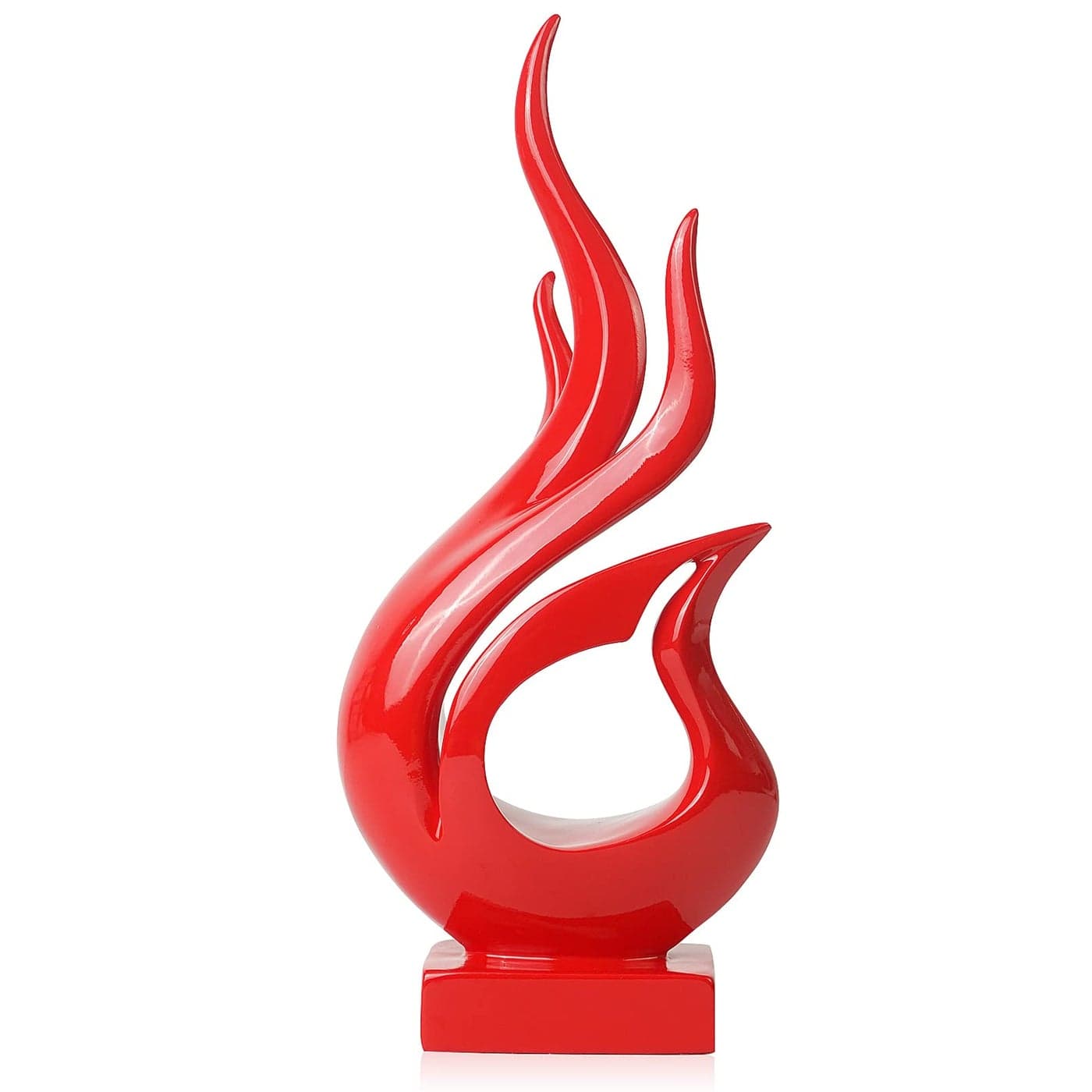 DreamsEden Abstract Fire Sculpture Resin Art Table Decoration Ornaments Modern Home Decor Accent Red