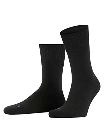 FALKE Unisex Run Socks, Light Cushion, Sporty, Classic Athleisure, Lightweight, Breathable, Skin-Friendly, Cotton, Black (Black 3000), 10.5-11.5, 1 Pair