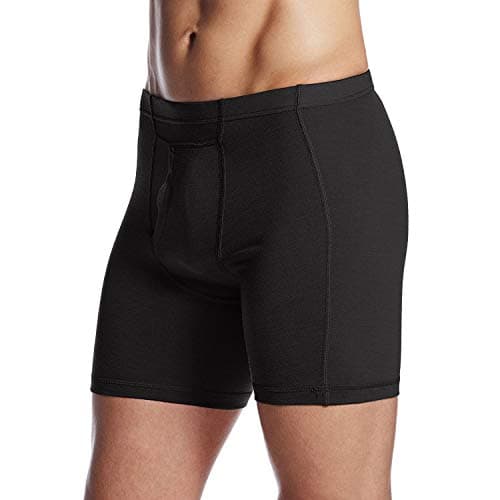100% Merino Wool Mens Lightweight Boxer Brief - Moisture Wicking - Soft and Breathable Underwear - Black - X-Small
