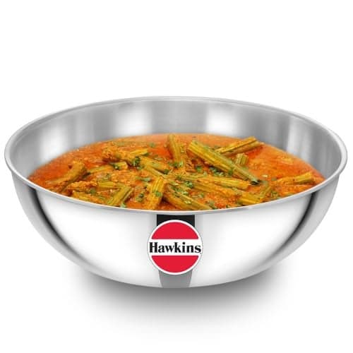 Hawkins 5 Litre Metro Kadhai, Triply Stainless Steel Induction Tasla, Silver (SSTA50)
