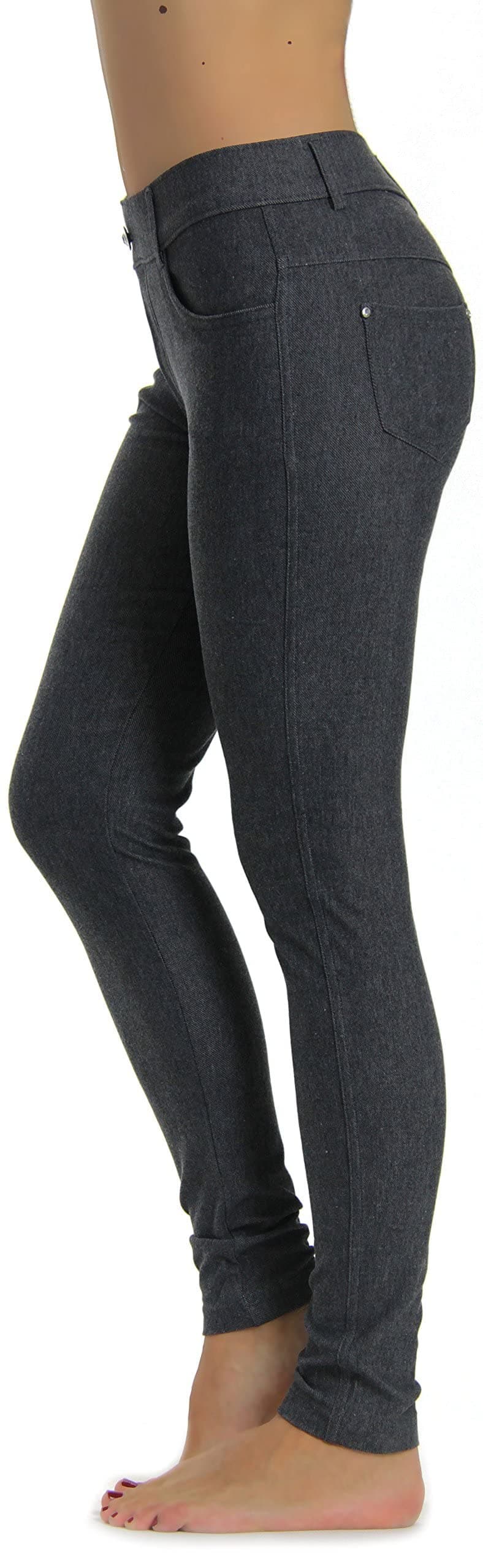 Prolific Health Womens Jean Look Jeggings Tights Yoga Many Colors Spandex Leggings Pants SXXL Large Grey