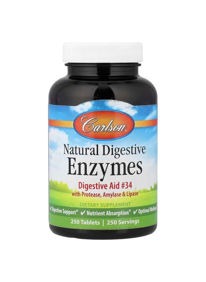 Natural Digestive Enzymes with Protease, Amylase & Lipase, 250 Tablets