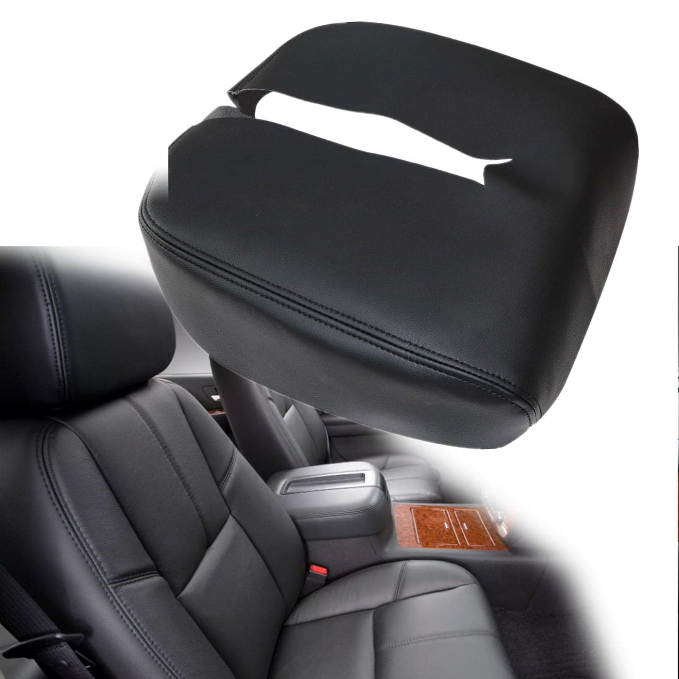 GXARTS Console Lid Armrest Cover Black Fit for Chevy Avalanche Suburban Tahoe Silverado GMC Yukon XL Sierra 2007 2008 2009 2010 2011 2012 2013 2014 Center Console Lid Replacement