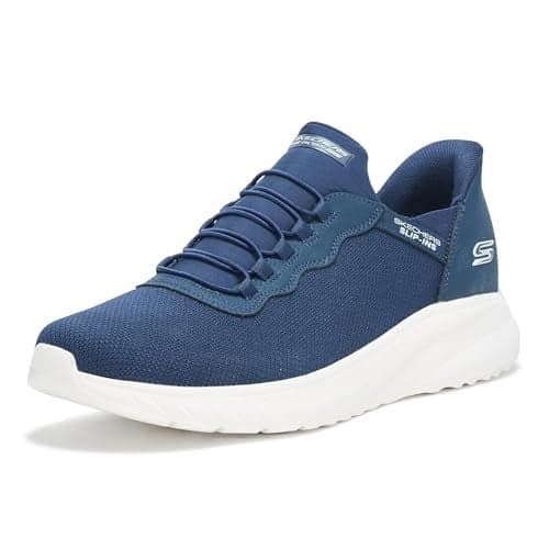 Skechers Men's Hands Free Slip-ins Bobs Squad Chaos - Daily Hype, Navy, 10.5