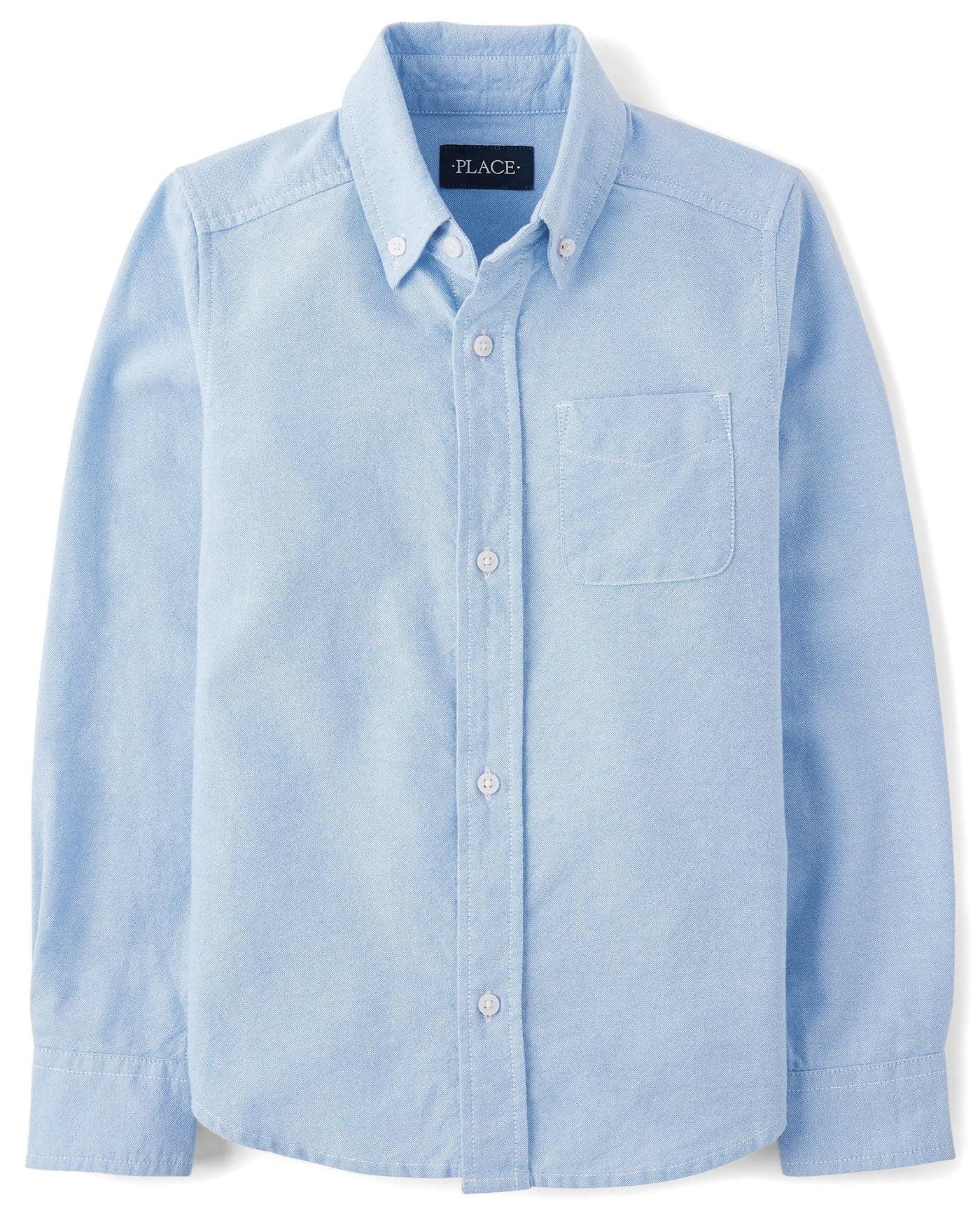 The Children's Place boys Long Sleeve Oxford Shirt, Lt Blue, Small