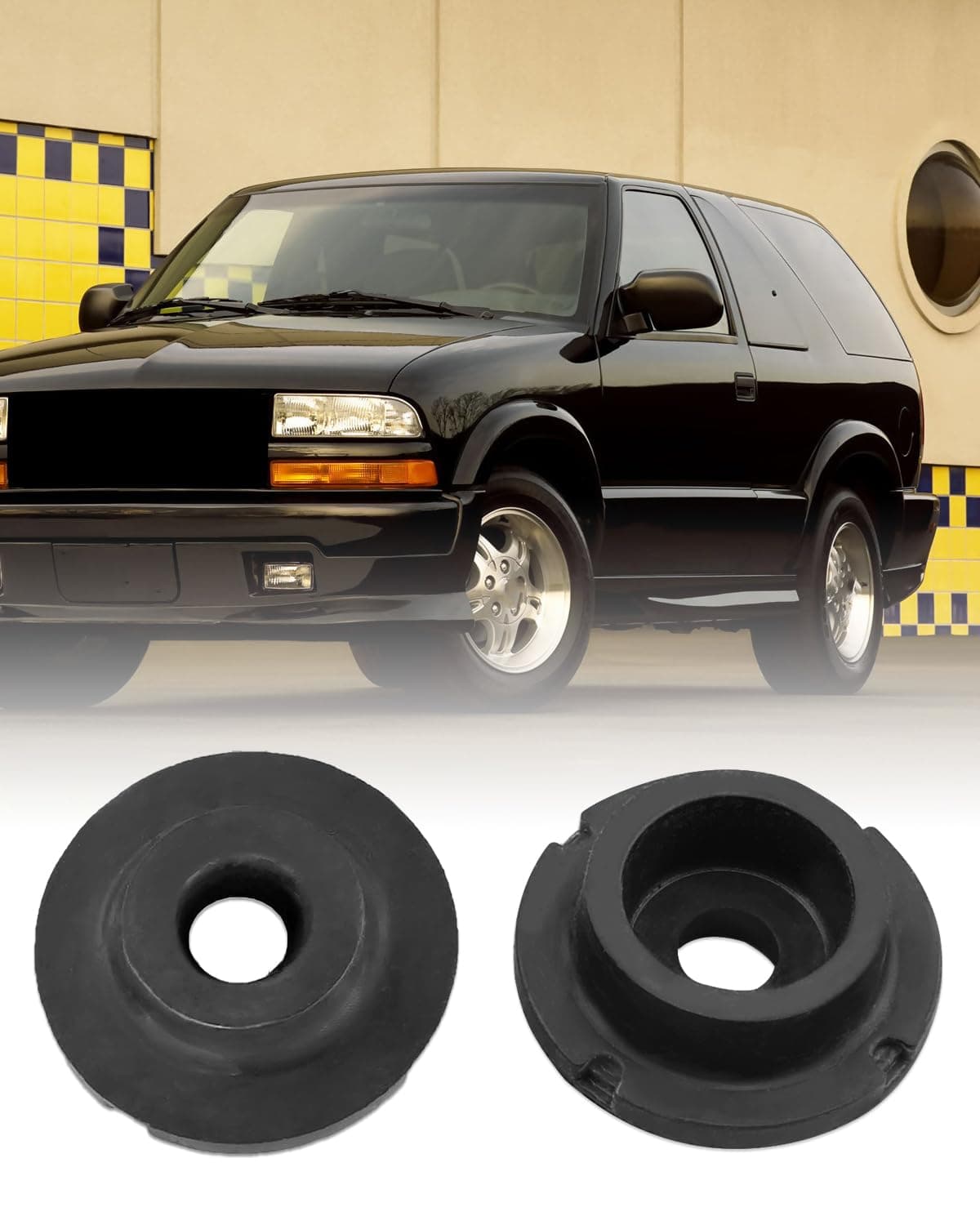 VelvetunVillay 924-424 Lower Radiator Support Mount Bushing Fit for Chevrolet Blazer S10 Pickup, Fit for GMC Jimmy S-15 Sonoma, Fit for Isuzu Hombre Olds Bravada, Replace 15708536 2PCS, Black