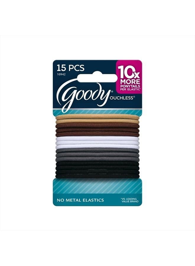 WoMens Ouchless Braided Elastics, Java Bean, 15 Count