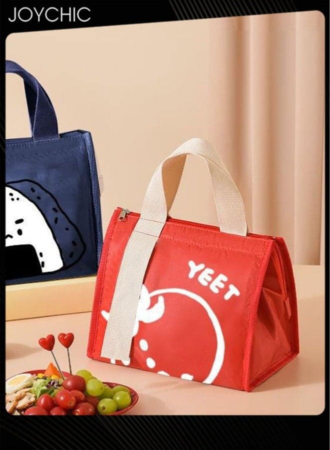 Colorful Aluminum Foil Heat Preservation Lunch Bag Water and Oil Proof Food Insulation Bag with Handle Strap for School Office Work Travel Outdoor