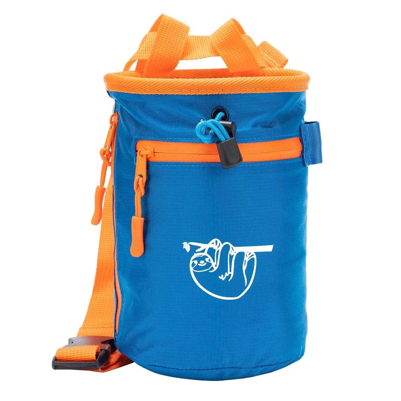 Chalk Bag for Rock Climbing, Climbing Chalk Bag for Bouldering with 2 Large Zipper Storage Pockets, Premium Gym Chalk Bag for Weightlifting, Great Gift and Rock Climbing Gear, Azure Blue