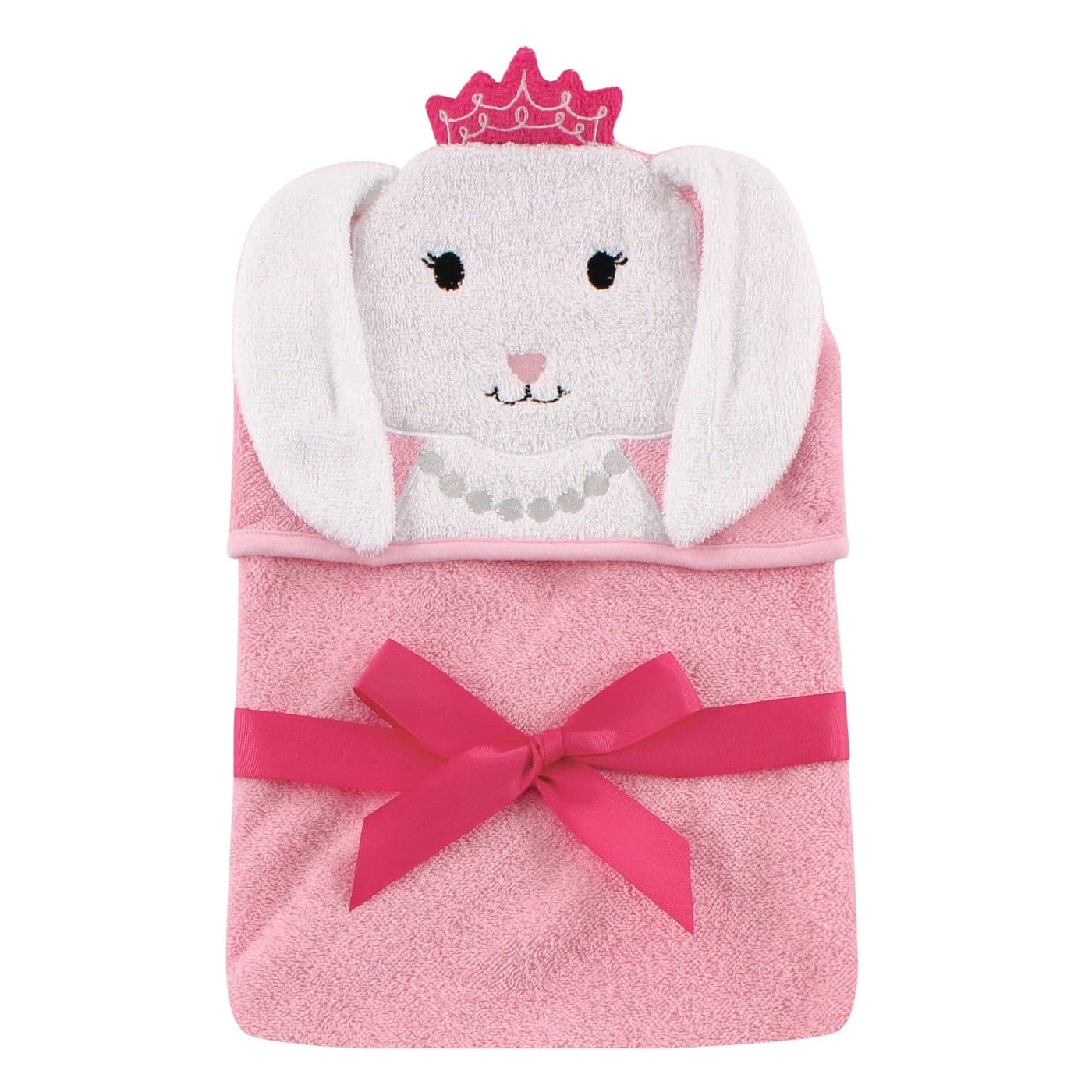 Hudson Baby Unisex Baby Cotton Animal Face Hooded Towel Princess Bunny One Size