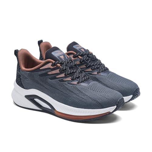 ASIAN Powerplay-31 Men's Running Shoes | Wave-Tech Knit Upper with AeroFlow Side Panels | EVA Midsole | Fish-Scale Yarn | Stylish Athletic Sneakers(MIDGRYBLK)-UK 9