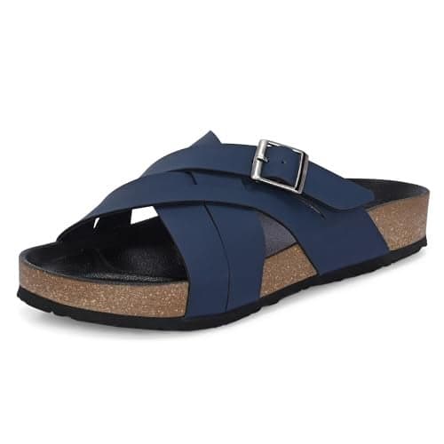 Centrino Men’s Berkin-Style Slip-On Sandals | Open Toe Design | Soft PU Footbed | Lightweight & Comfortable | Arch Support | On-Grip Sole | Casual Outdoor Wear (6868)