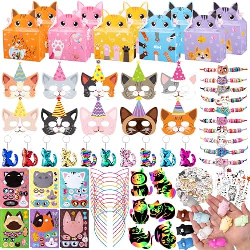 DMIGHT Cat Party Favors for Kids Cat Themed Birthday Party Supplies Cat Toys Goodie Bag Stuffers Fillers