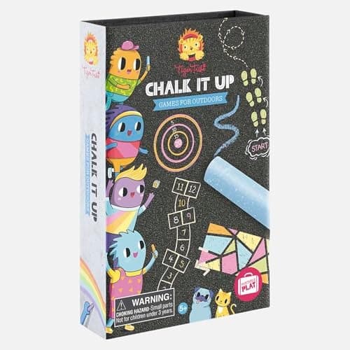 Tiger Tribe Chalk It Up Outdoor Games Set Guided Activity Book 5 Chunky Chalks for Creative Play Ideal for Kids Age 5 Years Up